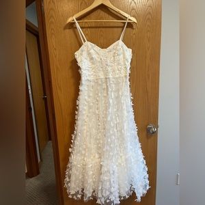 Time to Fly White Butterfly Lace-Up Midi Dress